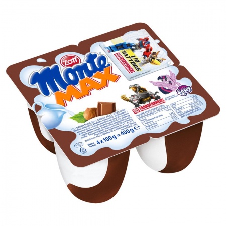 Zott Monte Max Deser mleczny z czekoladą i orzechami 400 g (4 x 100 g)