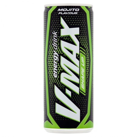 V-Max Shape Up Gazowany napój energetyzujący o smaku mięty i cytryny 250 ml