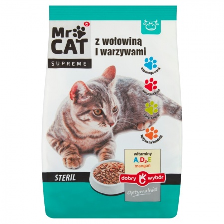 Dobry Wybór Mr Cat Supreme Karma dla kotów sterylizowanych z wołowiną i warzywami 300 g