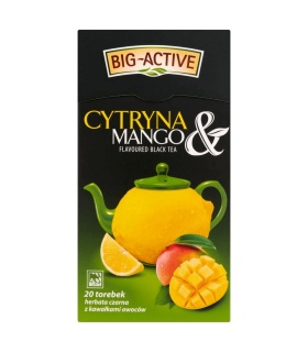 Big-Active Cytryna & Mango Herbata czarna z kawałkami owoców 40 g (20 torebek)