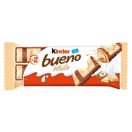Kinder Bueno White Wafel w białej czekoladzie z mleczno-orzechowym nadzieniem 39 g (2 x 19,5 g)