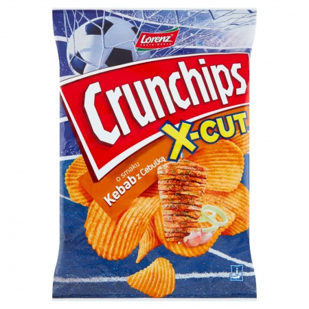 Crunchips X-Cut Chipsy ziemniaczane o smaku kebab z cebulką 140 g