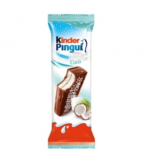 Kinder Pingui Coco Biszkopt z mlecznym i kokosowym nadzieniem pokryty mleczną czekoladą 30 g