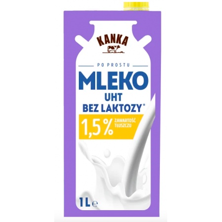 MLEKO KANKA BEZ LAKT. 1,5 % UHT 1L MW DOBRY WYBOR