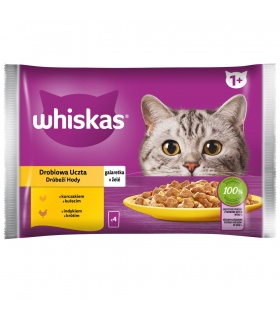 Whiskas Mokra karma dla kotów drobiowa uczta galaretka 340 g (4 x 85 g)