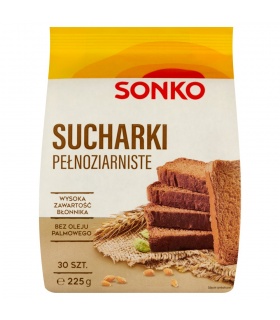 Sonko Sucharki pełnoziarniste 225 g (30 sztuk)