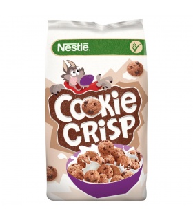 Nestlé Cookie Crisp Zbożowe płatki w kształcie ciasteczek o smaku czekoladowym 250 g