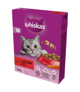 Whiskas Sucha karma dla dorosłych kotów z pyszną wołowiną 300 g