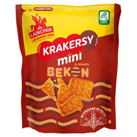 Lajkonik Krakersy mini o smaku bekon 100 g