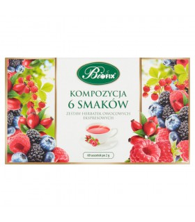 Bifix Zestaw herbatek owocowych ekspresowych kompozycja 6 smaków 120 g (60 x 2 g)
