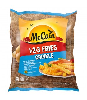 McCain 1.2.3 Fries Crinkle Frytki karbowane 750 g
