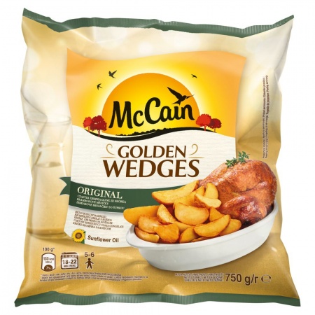 McCain Golden Wedges Original Cząstki ziemniaczane ze skórką 750 g