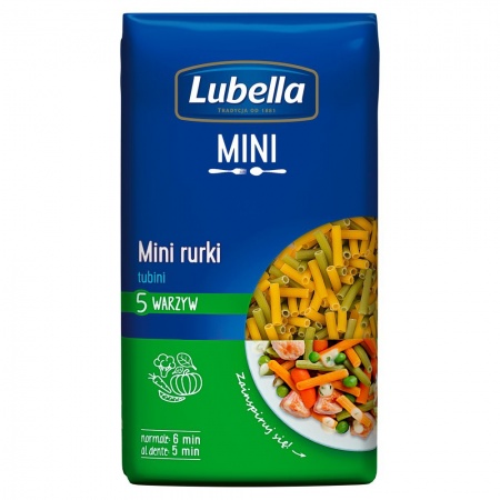 Lubella Makaron mini rurki 5 warzyw tubini 400 g