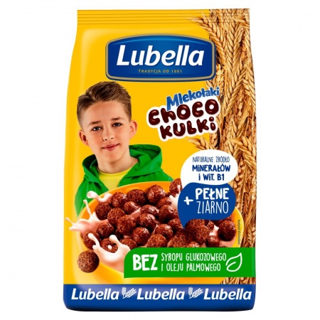 Lubella Mlekołaki Choco Kulki Zbożowe kulki o smaku czekoladowym 500 g