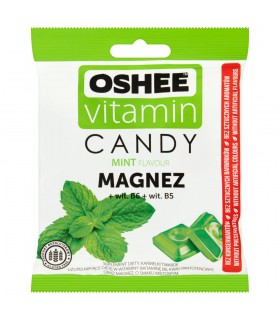 Oshee Vitamin Candy Suplement diety Karmelki twarde o smaku miętowym  90 g